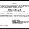 Ongert Wilhelm 1919-1979 Todesanzeige